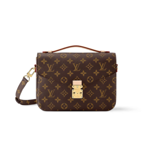 Louis Vuitton Pochette Metis Shoulder Bag 9.8in/ 25cm Brown Monogram Canvas Gold Hardware For Women M44875