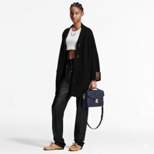 Alternative view of Louis Vuitton Pochette Metis Shoulder Bag 9.8in/ 25cm Navy Blue Monogram Empreinte Gold Hardware For Women M47142