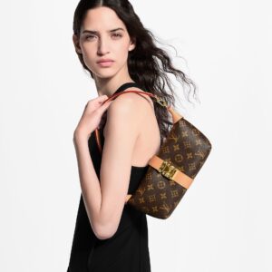Alternative view of Louis Vuitton Pochette Mia Shoulder Bag 8.7in/ 22cm Brown Monogram Gold Hardware For Women M26191