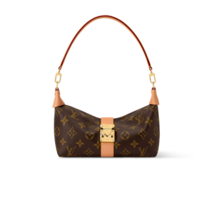 Louis Vuitton Pochette Mia Shoulder Bag 8.7in/ 22cm Brown Monogram Gold Hardware For Women M26191