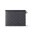 Louis Vuitton Pochette S-Lock Pouch 11in/ 28cm Black Monogram Eclipse Canvas Black Hardware For Men M82598 - Image 5
