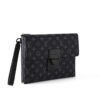 Louis Vuitton Pochette S-Lock Pouch 11in/ 28cm Black Monogram Eclipse Canvas Black Hardware For Men M82598 - Image 4