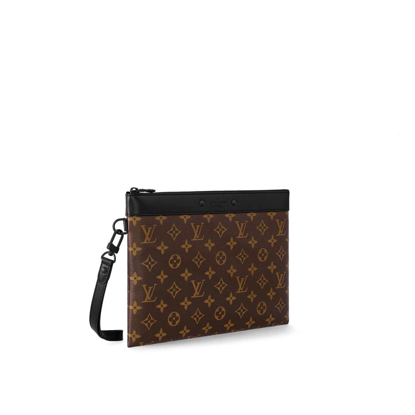 Louis Vuitton Pochette To Go Pouch 11.8in /30cm Brown Monogram Canvas Black Hardware For Men M82079 - Image 4