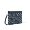 Louis Vuitton Pochette To Go Pouch 11.8in /30cm Ink Blue/ White Black Hardware For Men M83382 - Image 4