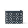 Louis Vuitton Pochette To Go Pouch 11.8in /30cm Ink Blue/ White Black Hardware For Men M83382 - Image 3