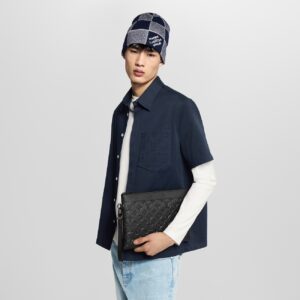 Alternative view of Louis Vuitton Pochette To Go Pouch 11.8in /30cm Black Monogram Shadow Canvas Black Hardware For Men M81570