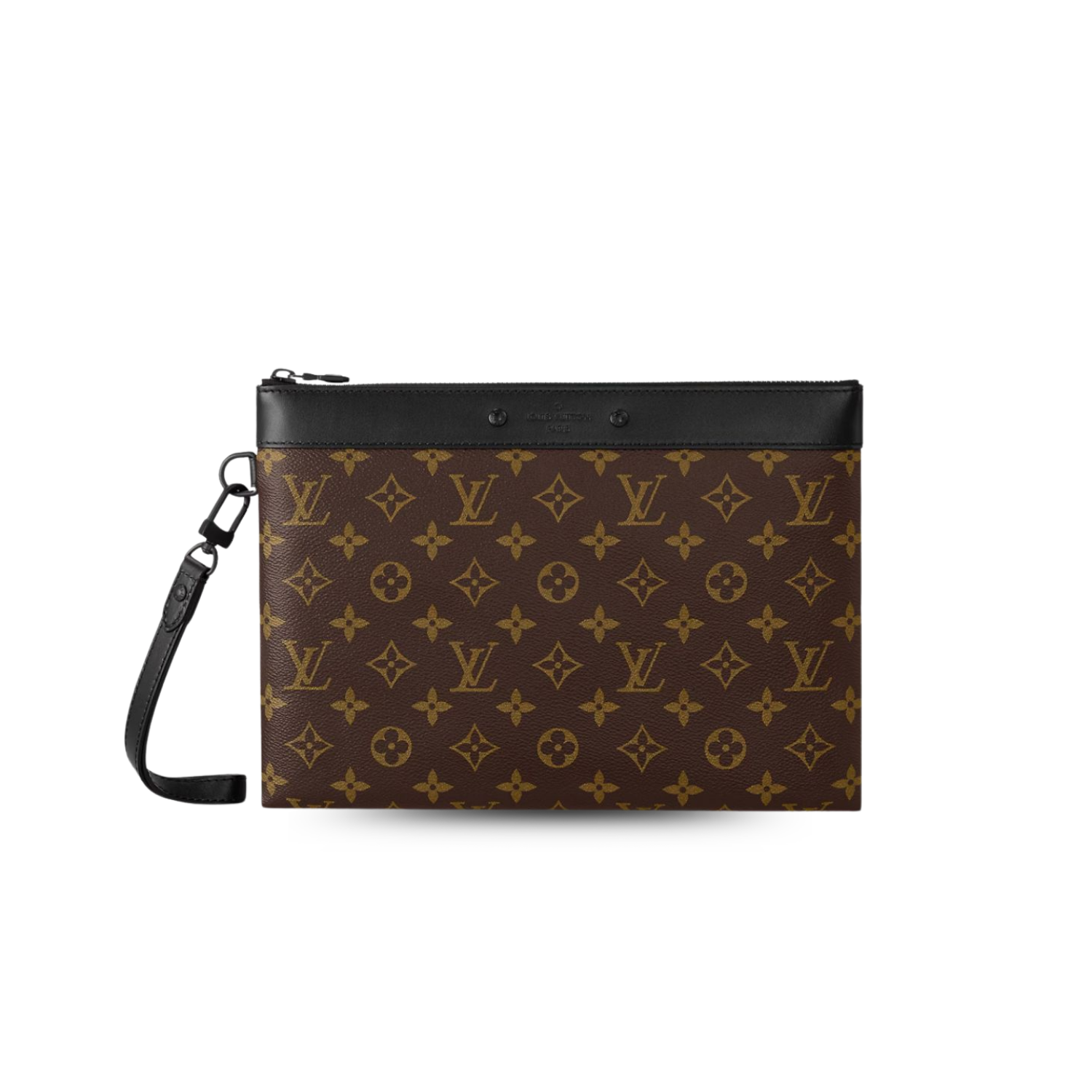 Louis Vuitton Pochette To Go Pouch 11.8in /30cm Brown Monogram Canvas Black Hardware For Men M82079