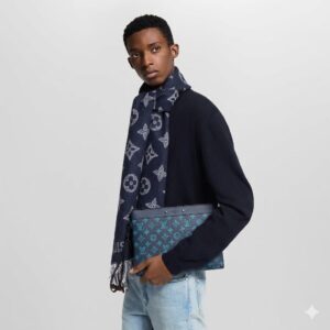 Alternative view of Louis Vuitton Pochette To Go Pouch 11.8in /30cm Navy River Blue Black Hardware For Men M82321