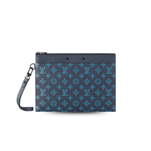 Louis Vuitton Pochette To Go Pouch 11.8in /30cm Navy River Blue Black Hardware For Men M82321
