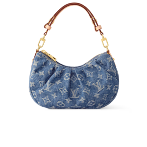 Louis Vuitton Pochette Valley Shoulder Bag 8.3in/ 21cm Denim Blue Gold Hardware For Women M13571