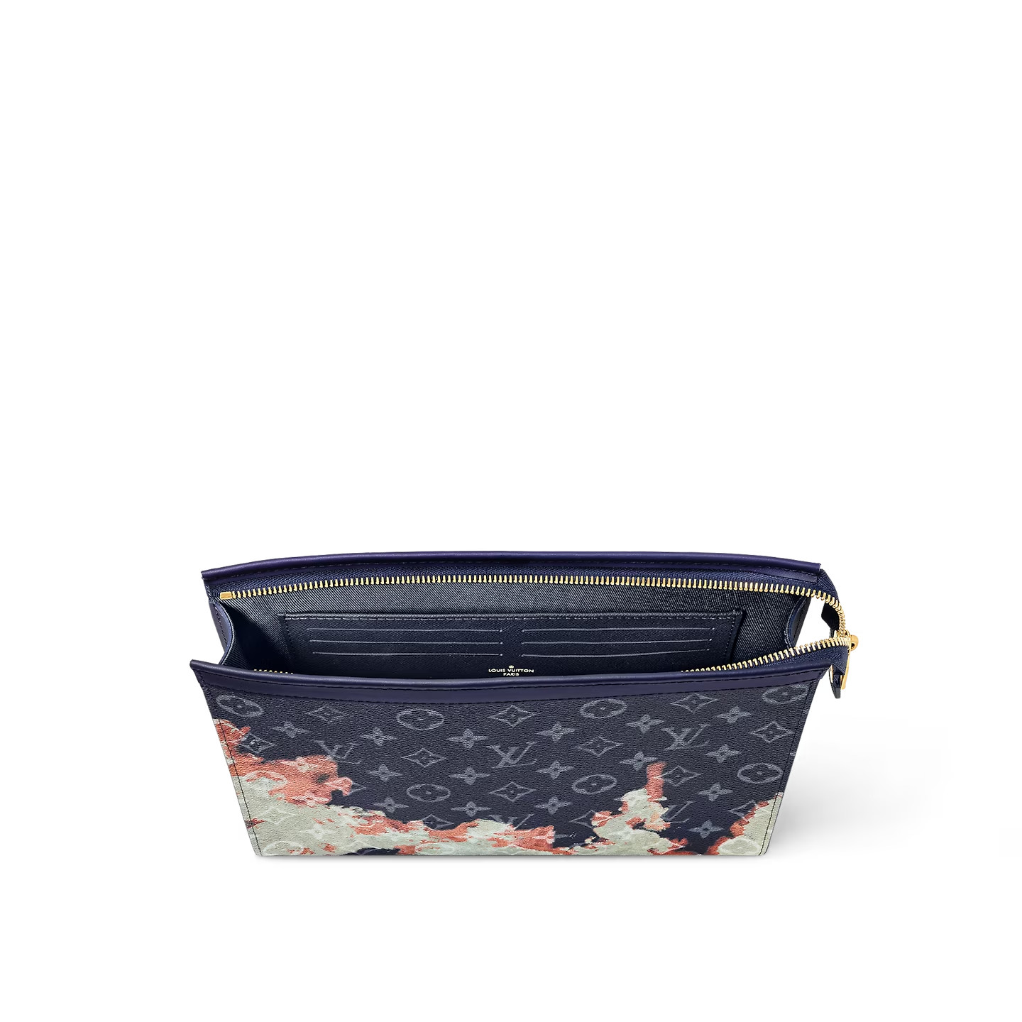 Louis Vuitton Pochette Voyage Pouch 10.6in/ 27cm Ink Blue Monogram Bleach Canvas Gold Hardware For Men M82825 - Image 5