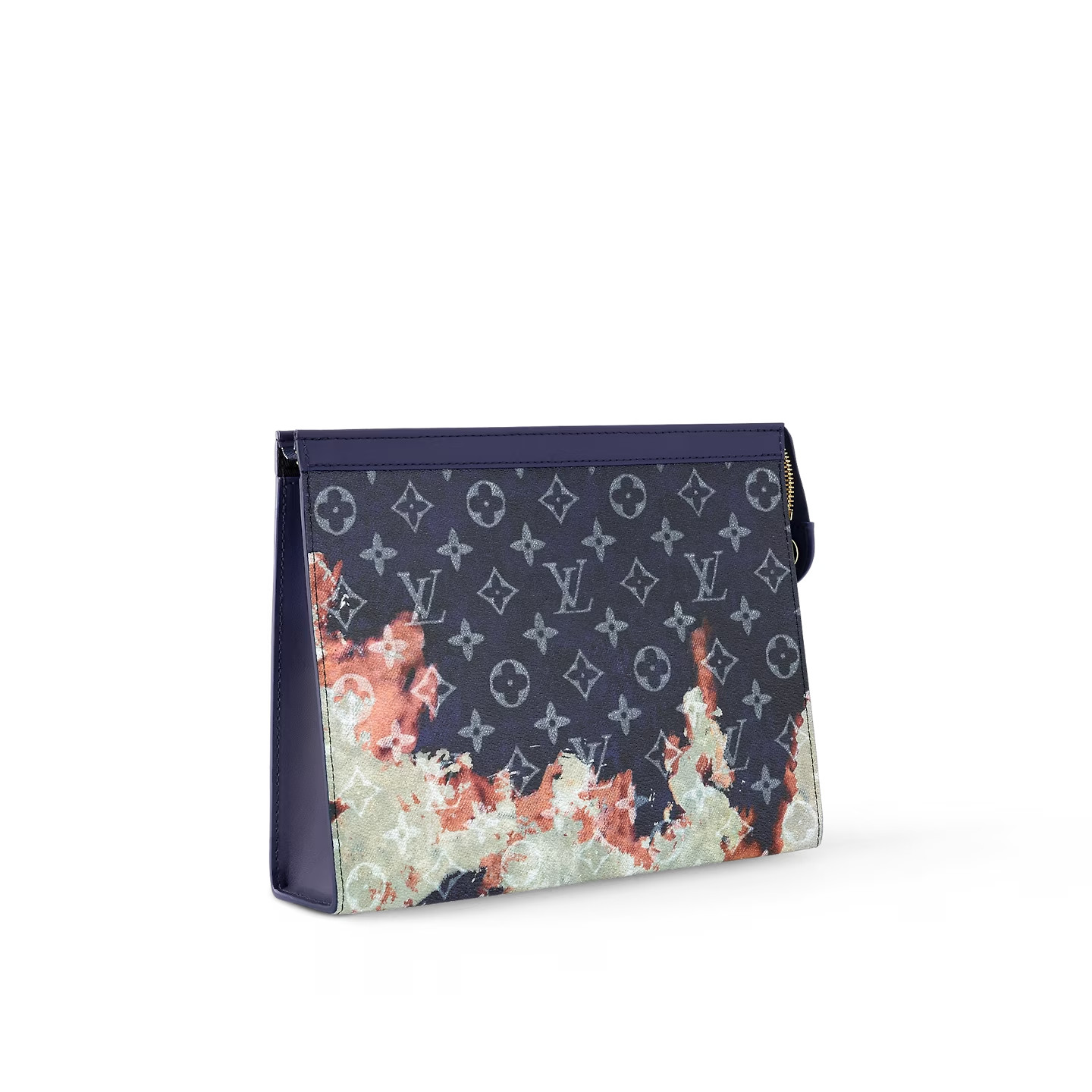 Louis Vuitton Pochette Voyage Pouch 10.6in/ 27cm Ink Blue Monogram Bleach Canvas Gold Hardware For Men M82825 - Image 4