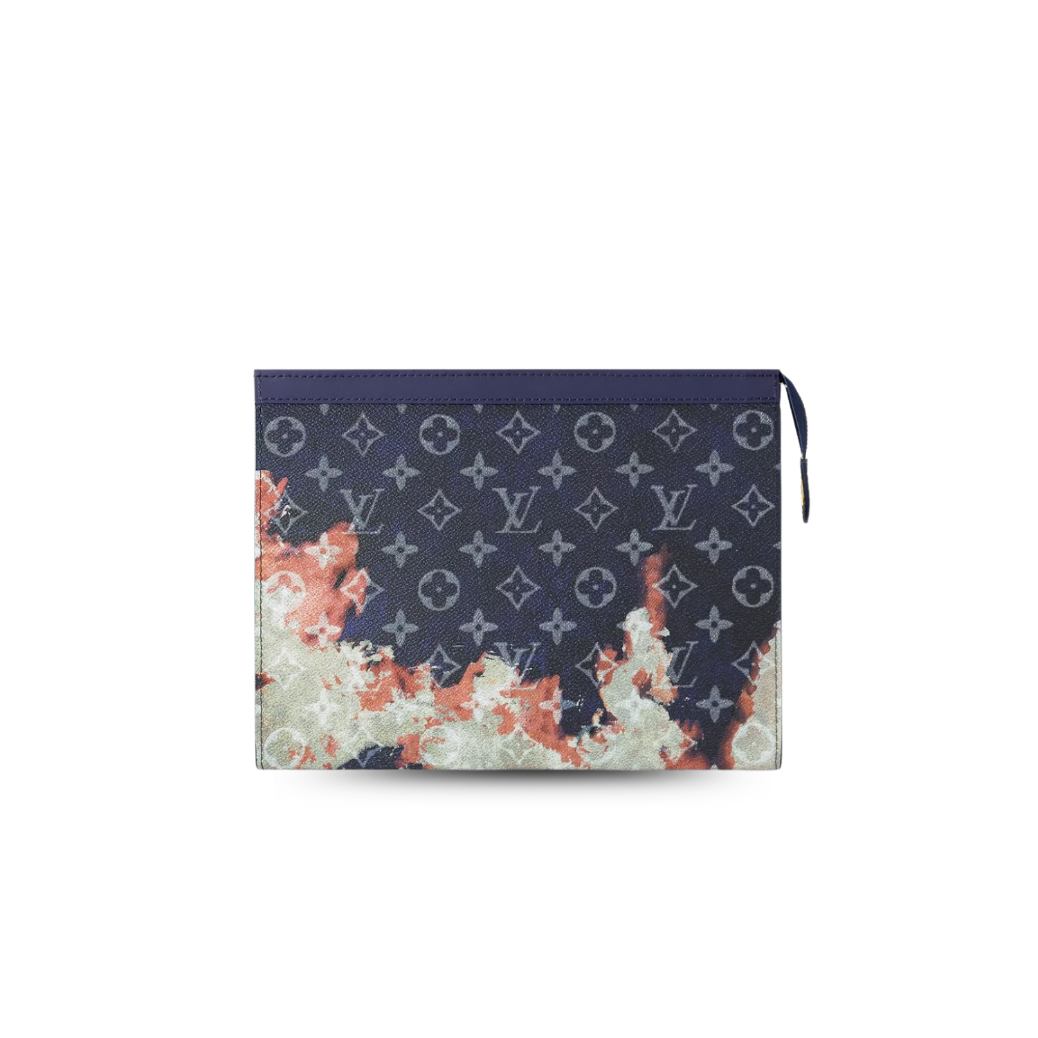 Louis Vuitton Pochette Voyage Pouch 10.6in/ 27cm Ink Blue Monogram Bleach Canvas Gold Hardware For Men M82825