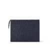 Louis Vuitton Pochette Voyage MM Pouch 10.6in/ 27cm Midnight Blue Silver Hardware For Men M30989 - Image 4