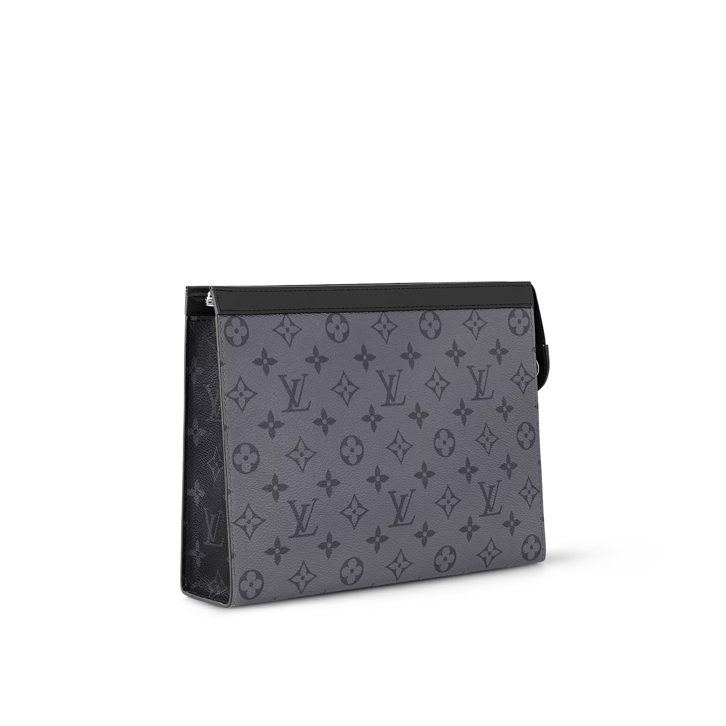 Louis Vuitton Pochette Voyage MM Pouch 10.6in/ 27cm Grey Monogram Eclipse Silver Hardware For Men M69535 - Image 3