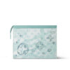 Louis Vuitton Pochette Voyage MM Pouch 10.6in/ 27cm Crystal Blue Monogram Aquagarden Canvas Silver Hardware For Men M22763 - Image 4