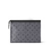 Louis Vuitton Pochette Voyage MM Pouch 10.6in/ 27cm Grey Monogram Eclipse Silver Hardware For Men M69535 - Image 4
