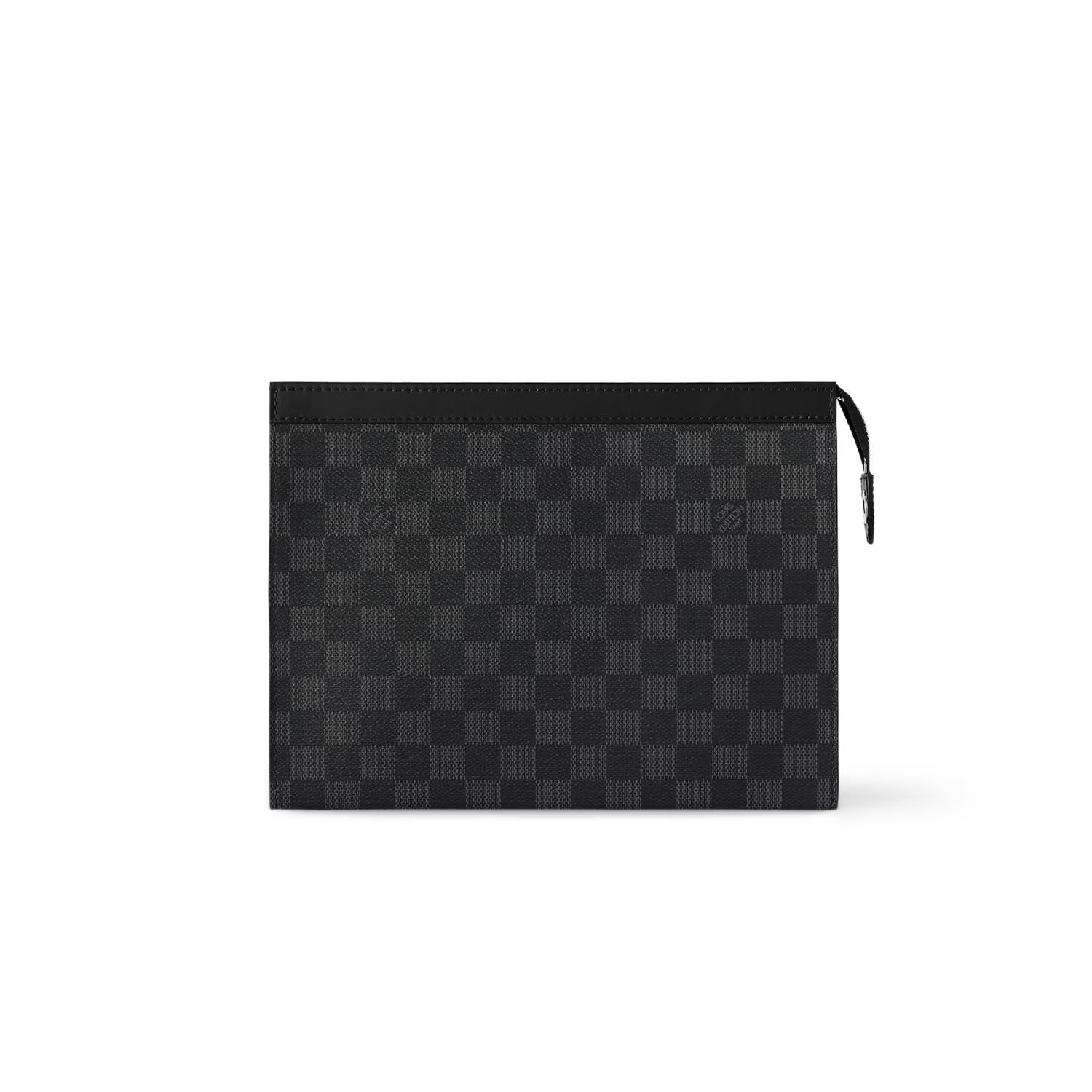 Louis Vuitton Pochette Voyage MM Pouch 10.6in/ 27cm Black/ Grey Damier Graphite Canvas Silver Hardware For Men N41696