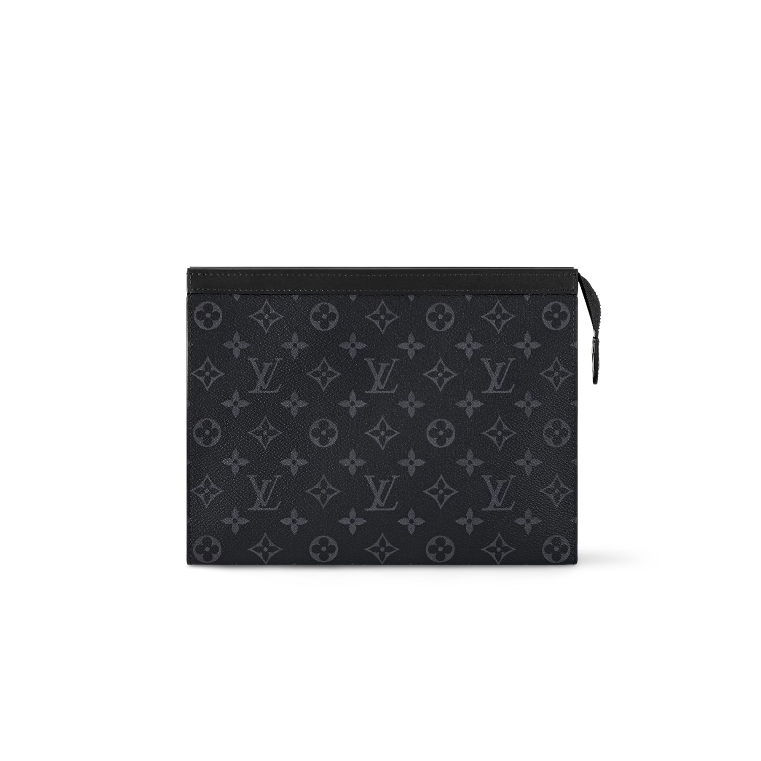 Louis Vuitton Pochette Voyage MM Pouch 10.6in/ 27cm Black/ Grey Monogram Eclipse Silver Hardware For Men M61692