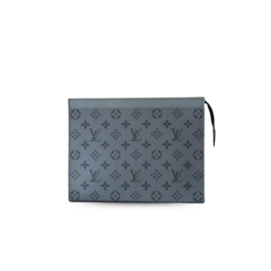 Louis Vuitton Pochette Voyage MM Pouch 10.6in/ 27cm Gunmetal Gray Silver Hardware For Men M30840