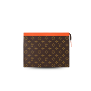 Louis Vuitton Pochette Voyage MM Pouch 10.6in/ 27cm Orange Silver Hardware For Men M82855