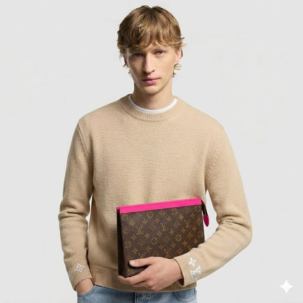 Louis Vuitton Pochette Voyage MM Pouch 10.6in/ 27cm Pink Silver Hardware For Women M82858 - Image 2