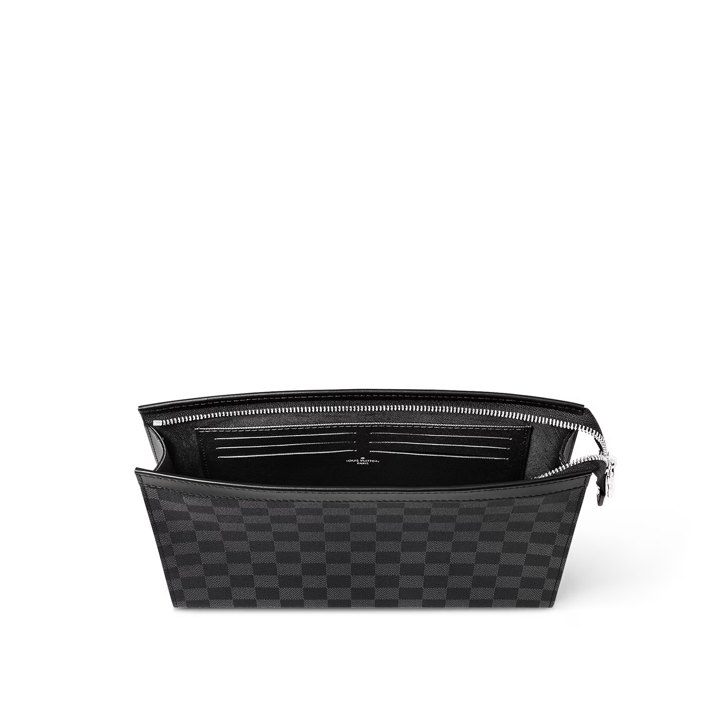 Louis Vuitton Pochette Voyage MM Pouch 10.6in/ 27cm Black/ Grey Damier Graphite Canvas Silver Hardware For Men N41696 - Image 5