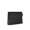 Louis Vuitton Pochette Voyage MM Pouch 10.6in/ 27cm Black/ Grey Damier Graphite Canvas Silver Hardware For Men N41696 - Image 3