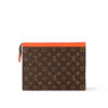 Louis Vuitton Pochette Voyage MM Pouch 10.6in/ 27cm Orange Silver Hardware For Men M82855 - Image 4
