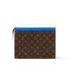 Louis Vuitton Pochette Voyage MM Pouch 10.6in/ 27cm Blue Silver Hardware For Men M82856 - Image 4
