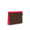 Louis Vuitton Pochette Voyage MM Pouch 10.6in/ 27cm Red Silver Hardware For Men M82857 - Image 3