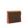 Louis Vuitton Pochette Voyage MM Pouch 10.6in/ 27cm Orange Silver Hardware For Men M82855 - Image 3