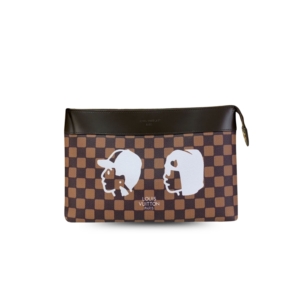Louis Vuitton Pochette Voyage Souple Pouch 11.8in/ 30cm Brown Damier Canvas Gold Hardware For Men