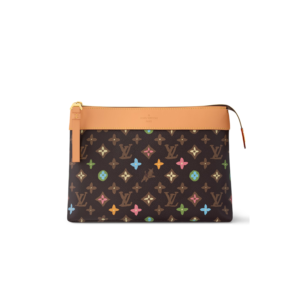 Louis Vuitton Pochette Voyage Souple Pouch 11.8in/ 30cm Brown Monogram Craggy Gold Hardware For Men M83568