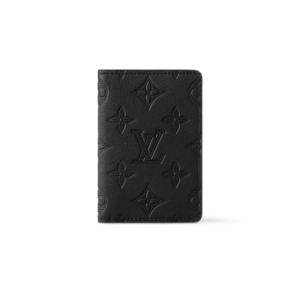 Louis Vuitton Pocket Organizer In Black Monogram Shadow Calfskin For Men, Men's Wallet 11cm LV M62899
