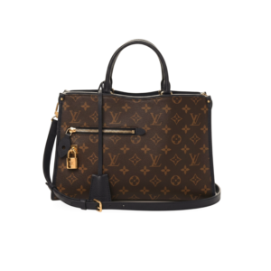 Louis Vuitton Popincourt PM Tote Bag 12.5in/ 32cm Brown/ Black Monogram Gold Hardware For Women