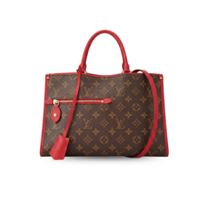 Louis Vuitton Popincourt PM Tote Bag 12.5in/ 32cm Brown/ Red Monogram Gold Hardware For Women