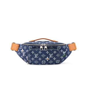 Louis Vuitton Rush Bumbag 11.8in/ 30cm Blue Monogram Flowers Denim Silver Hardware For Men M27640