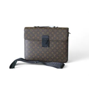 Louis Vuitton S-Lock Briefcase Monogram Canvas For Men, Men's Bags, Shoulder And Crossbody Bags 14.6in/37cm LV