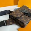 Louis Vuitton S-Lock Sling Monogram Macassar Black For Men, Men's Bags, Crossbody Bags 8.3in/21cm LV M45807 - Image 6
