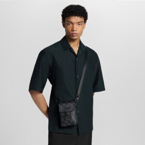 Alternative view of Louis Vuitton S-Lock Vertical Wearable Wallet 7.5in 19cm Black Monogram Eclipse Gold Hardware For Men M82252