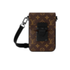 Louis Vuitton S-Lock Vertical Wearable Wallet Monogram Macassar Black For Men, Men's Bags, Shoulder And Crossbody Bags 7.5in/19cm LV M81522