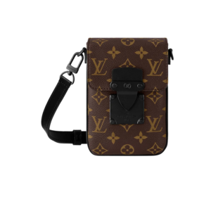 Louis Vuitton S-Lock Vertical Wearable Wallet Monogram Macassar Black For Men, Men's Bags, Shoulder And Crossbody Bags 7.5in/19cm LV M81522