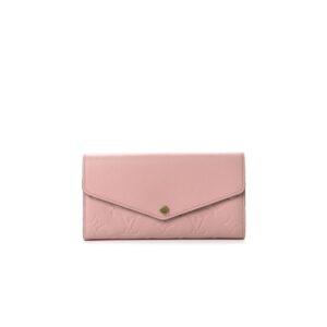 Louis Vuitton Sarah Wallet Combines Monogram Empreinte Rose Ballerine Pink For Women, Women's Wallet 19cm LV M61291