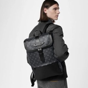 Alternative view of Louis Vuitton Saumur Backpack Monogram Eclipse Canvas Black Hardware For Men M45913