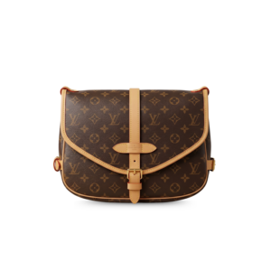 Louis Vuitton Saumur MM Crossbody Bag 11.8in 30cm Brown Monogram Canvas Gold Hardware For Women M40710