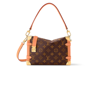 Louis Vuitton Side Trunk MM Shoulder Bag 9.3in/ 23.5cm Brown Monogram Canvas Gold Hardware For Women M46358