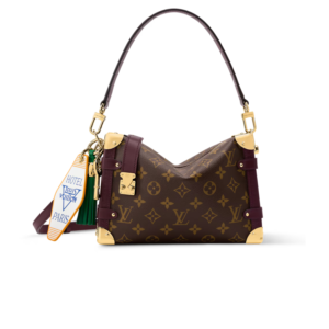 Louis Vuitton Side Trunk MM Shoulder Bag 9.3in/ 23.5cm Brown Monogram Gold Hardware M28569
