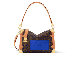 Louis Vuitton Side Trunk MM Shoulder Bag 9.3in/ 23.5cm Neon Wave Blue Gold Hardware M28490