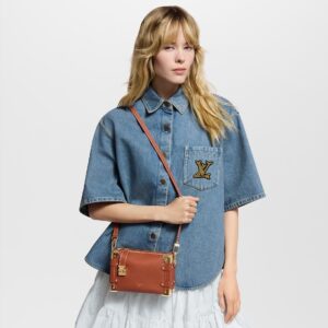 Alternative view of Louis Vuitton Side Trunk PM Shoulder Bag 7.5in/ 19cm Cognac Gold Hardware M15224